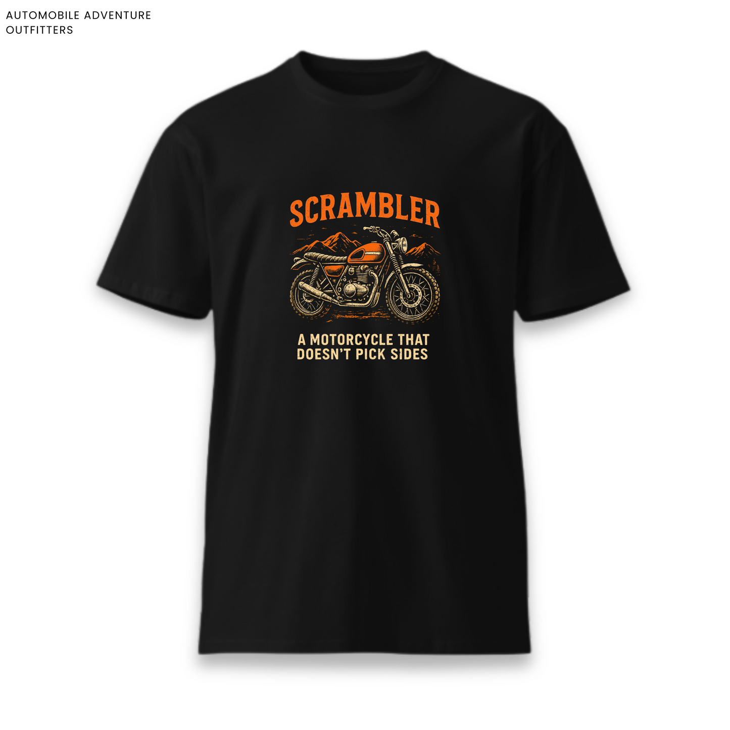 Scrambler Motorcycle Cotton Round Neck T-shirt 180 GSM
