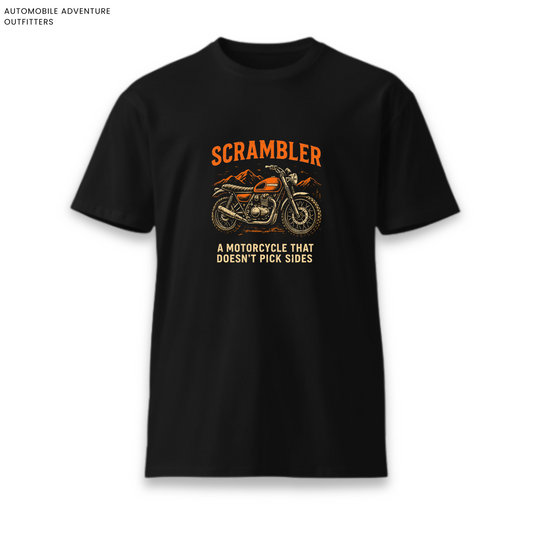 Scrambler Motorcycle Cotton Round Neck T-shirt 180 GSM
