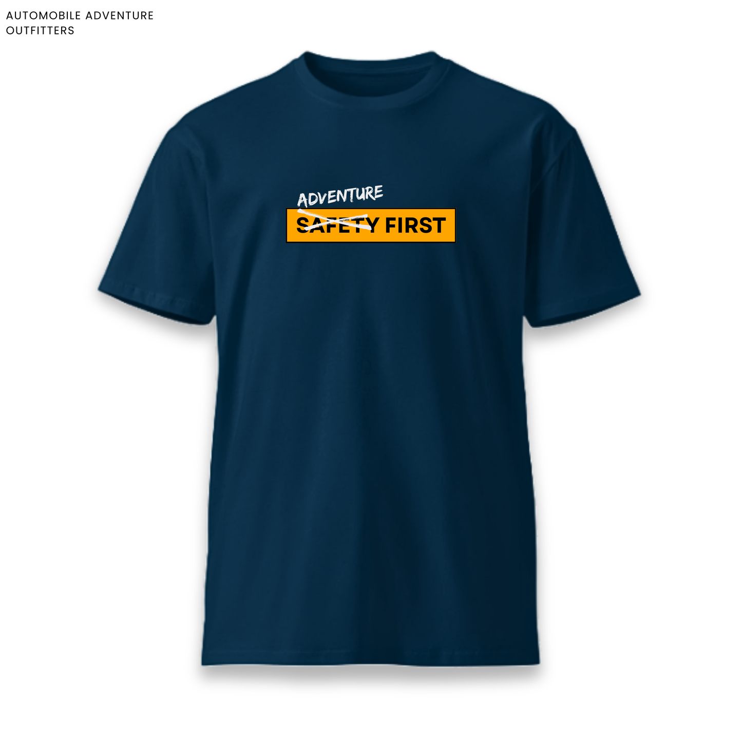 Adventure Safety First Motorcycle Cotton Round Neck T-shirt 180 GSM