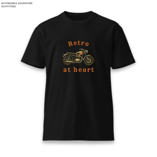 Retro at heart Motorcycle Cotton Round Neck T-shirt 180 GSM