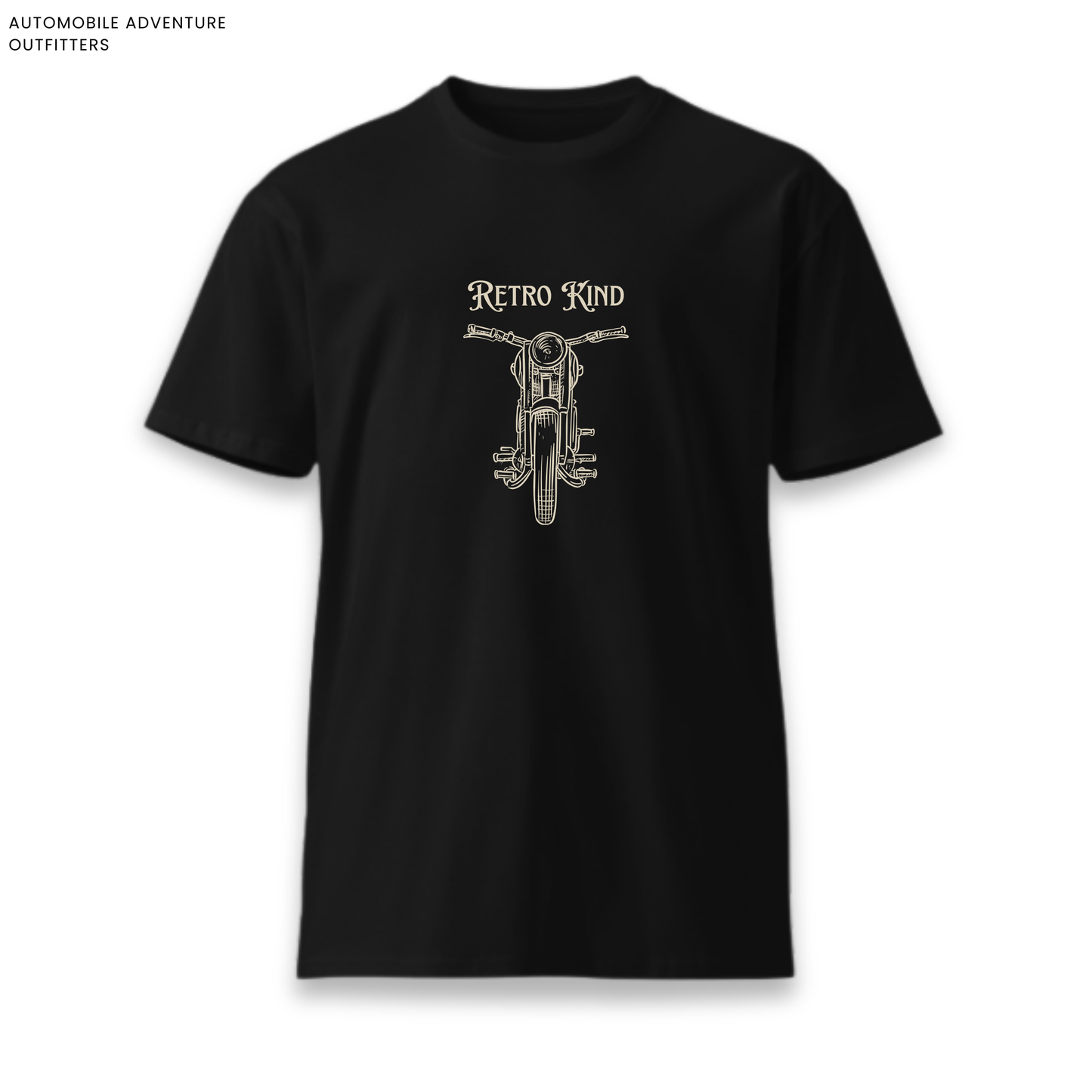 Retro Kind Motorcycle Cotton Round Neck T-shirt 180 GSM