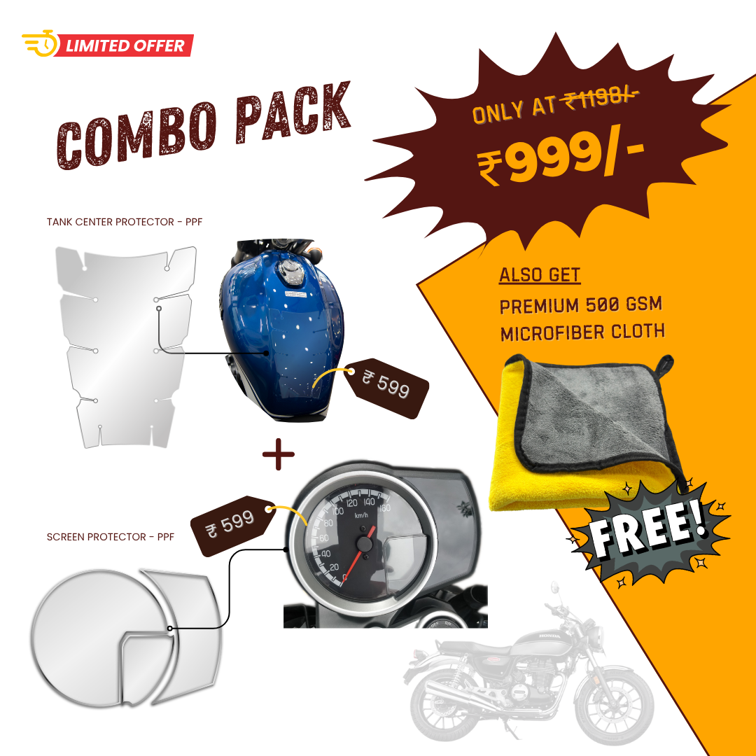 Pre-Cut PPF Honda CB 350 Hness combo - 18 Months Warranty