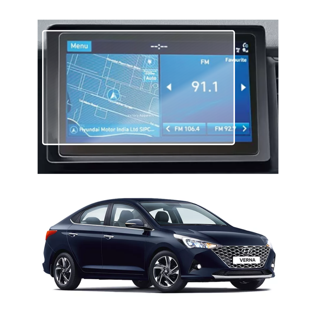 Hyundai Verna 2021 7H Infotainment Screen Protector, Touch compatible, Pack of 1