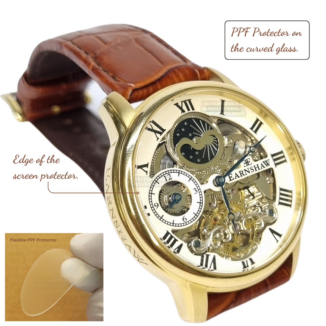 Universal Screen Protector for Wrist Watches, Scratch & Impact Protection, 7H & PPF Guard, Touch Compatible