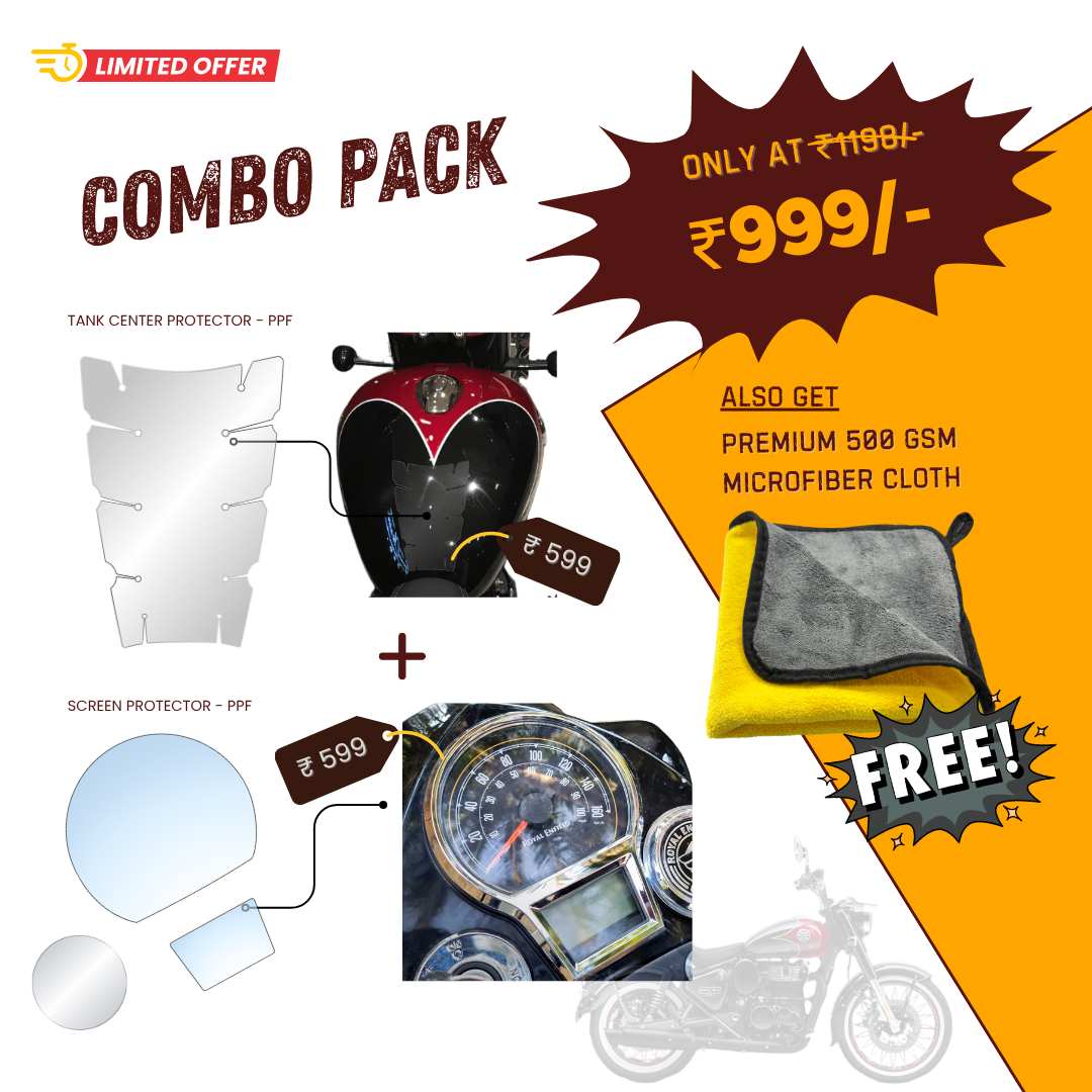 Pre-Cut PPF Royal Enfield Classic 350 combo - 18 Months Warranty