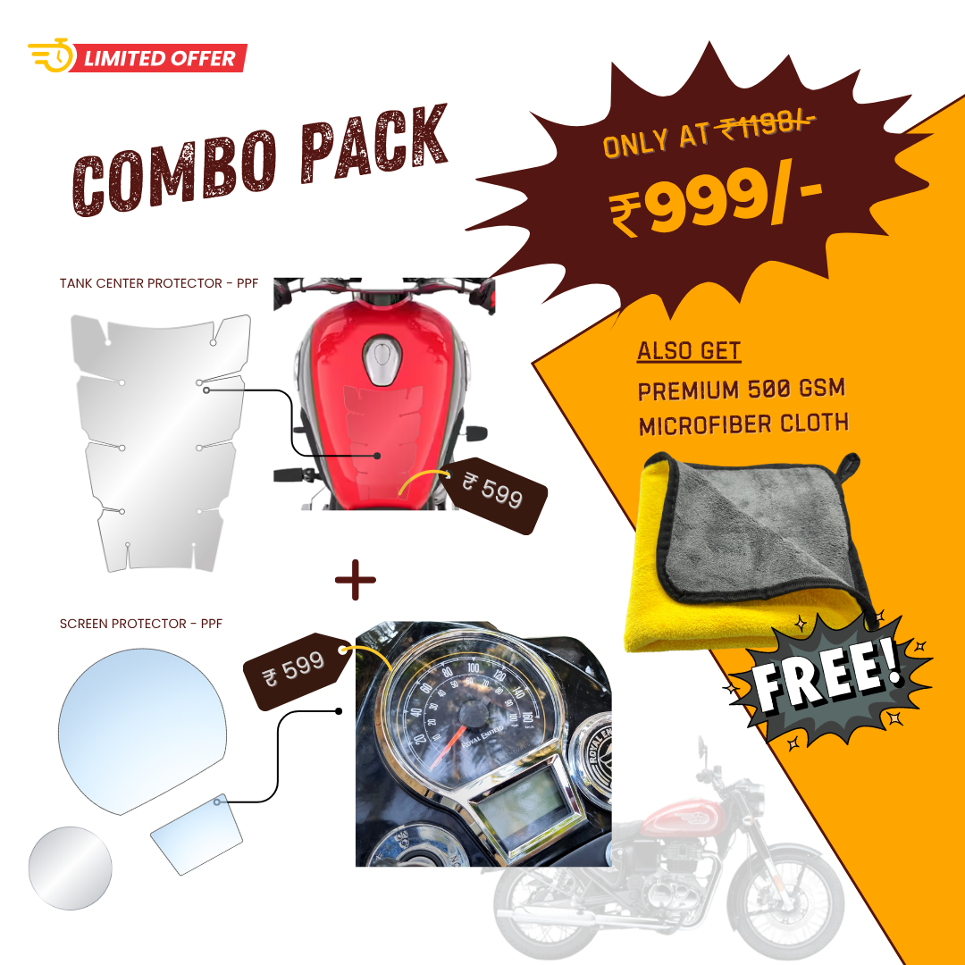 Pre-Cut PPF Royal Enfield Bullet 350 combo - 18 Months Warranty