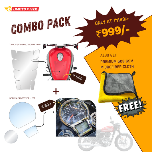 Pre-Cut PPF Royal Enfield Bullet 350 combo - 18 Months Warranty
