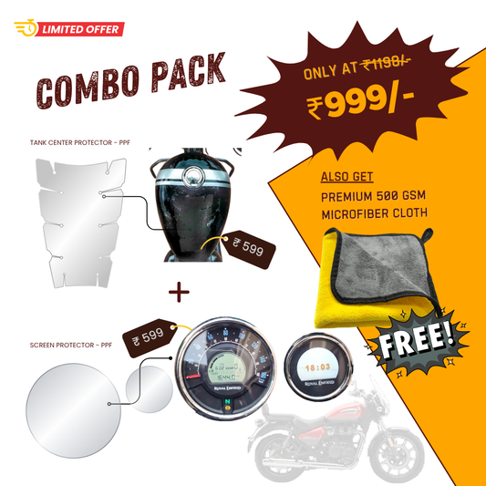 Pre-Cut PPF Royal Enfield Meteor 350 combo - 18 Months Warranty