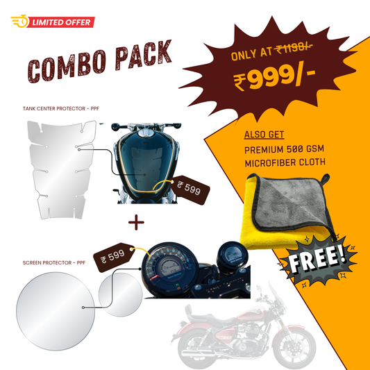 Pre-Cut PPF Royal Enfield Meteor 650 combo - 18 Months Warranty