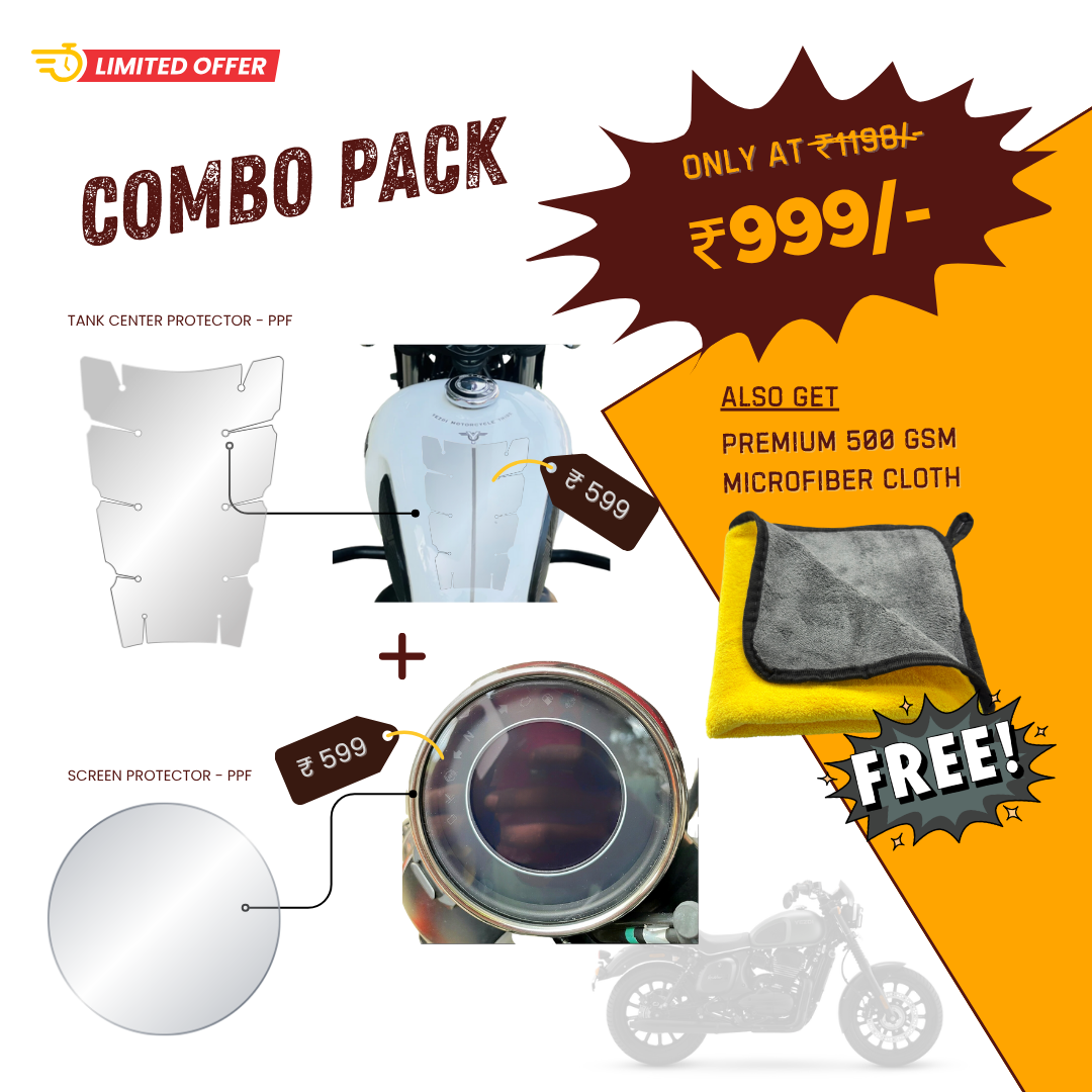 Pre-Cut PPF Yezdi Roadster combo - 18 Months Warranty