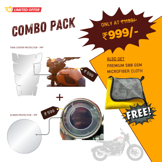 Pre-Cut PPF Yezdi Scrambler combo - 18 Months Warranty