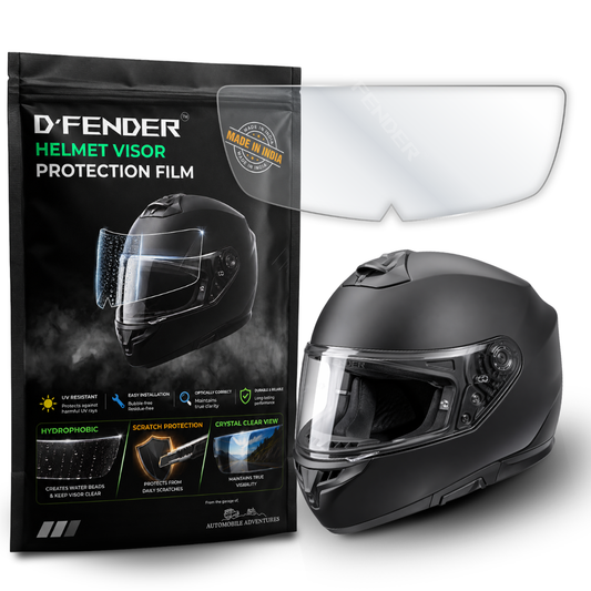 D'FENDER Helmet Visor Protection PPF | Hydrophobic | UV Resistant | Scratch Resistant