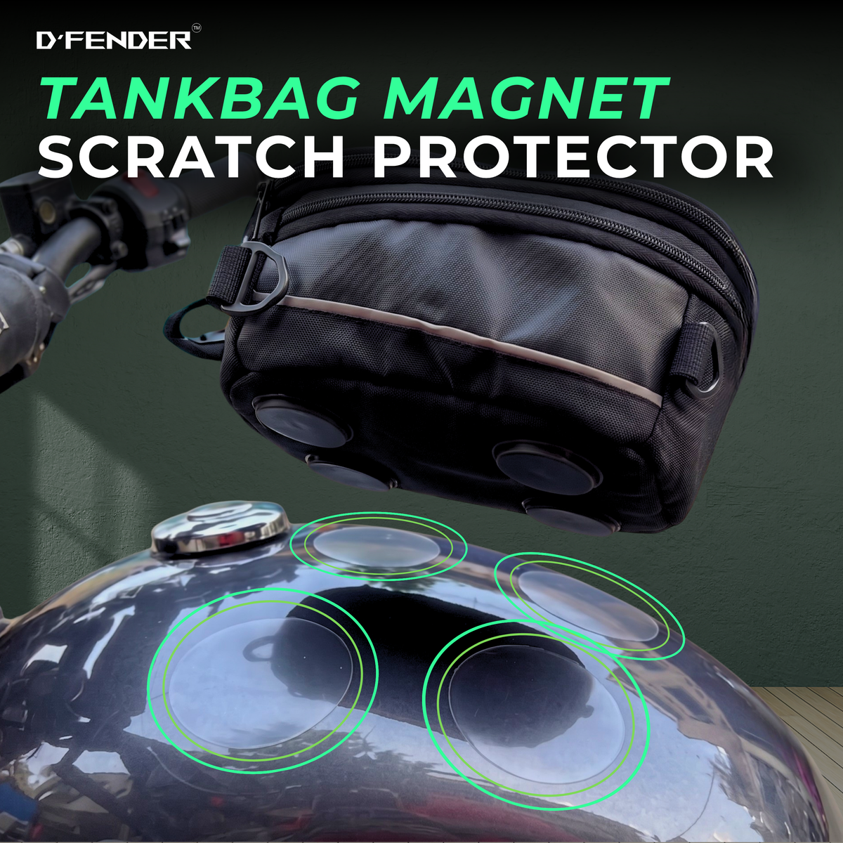 Tank-Bag Magnet Scratch Protection PPF | Circular Pre-cut PPF | Pack of 4 - 10cm Circles | Easy DIY Kit
