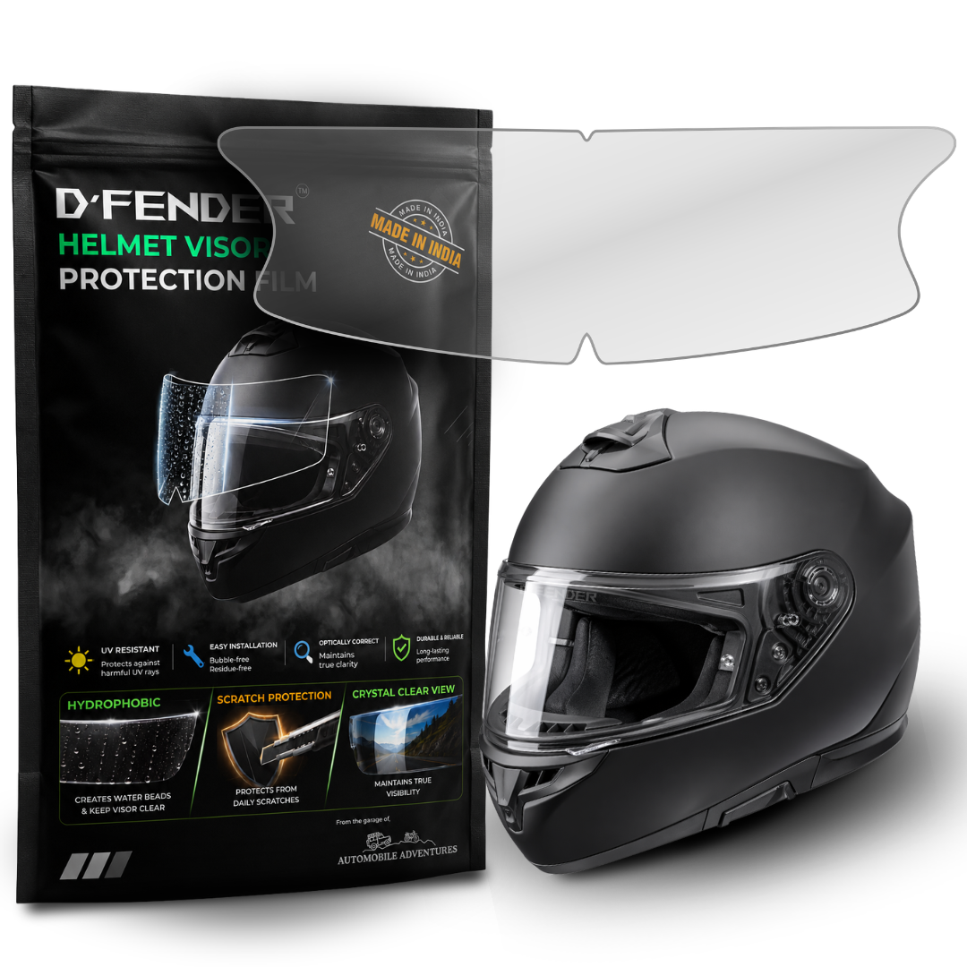 D'FENDER Helmet Visor Protection PPF | Hydrophobic | UV Resistant | Scratch Resistant