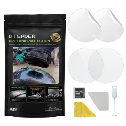 Tank-Bag Magnet Scratch Protection PPF | Circular Pre-cut PPF | Pack of 4 - 10cm Circles | Easy DIY Kit