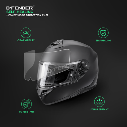 Pre-Cut Helmet Visor PPF | Self-Healing Clear Film | UV Resistant | Scratch Protection | Bubble-Free Installation