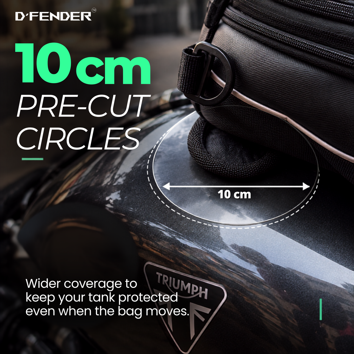 Tank-Bag Magnet Scratch Protection PPF | Circular Pre-cut PPF | Pack of 4 - 10cm Circles | Easy DIY Kit