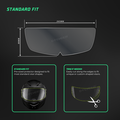 Pre-Cut Helmet Visor PPF | Self-Healing Clear Film | UV Resistant | Scratch Protection | Bubble-Free Installation