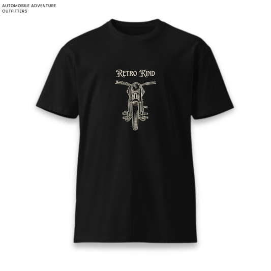 Retro Kind Motorcycle Cotton Round Neck T-shirt 180 GSM