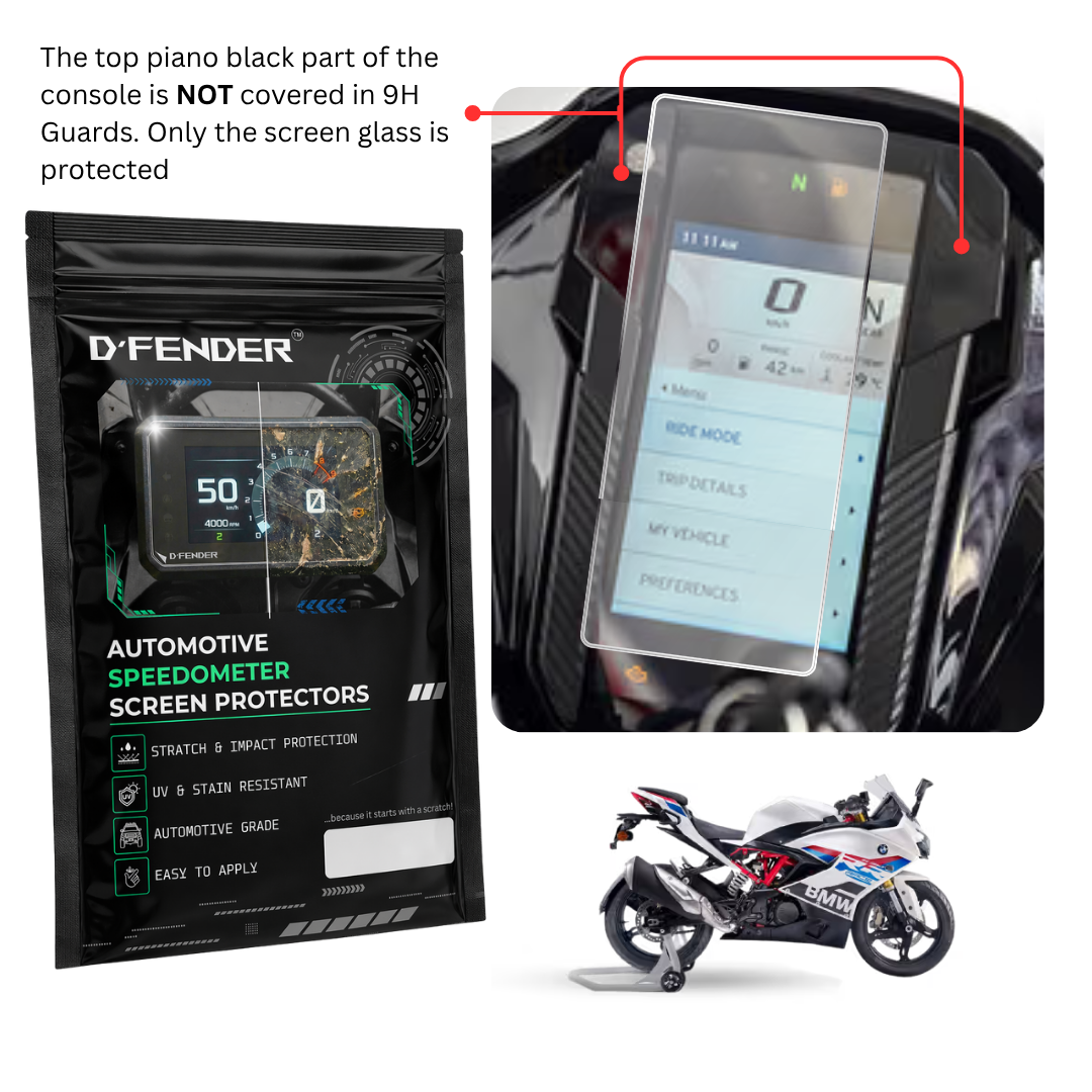 TVS Apache RR 310 Motorcycle Speedometer Screen Protector | D'FENDER | 9H, PPF & Self-Healing PPF Warranty | Console Guard | Scratch Protection | Anti-Yellowing | Bubble Free | Model Code: 666DPAA59