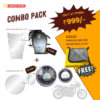 Pre-Cut PPF Royal Enfield Hunter 350 combo - 18 Months Warranty